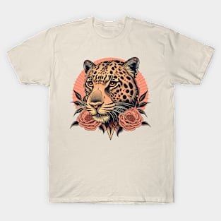 Vintage Leopard Head Tattoo T-Shirt